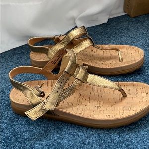 Gold metallic sandals